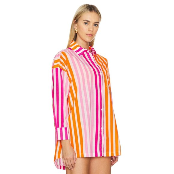 BEACH RIOT Alexa Top en Sunset Stripes Pink Orange Size S/M - Picture 3 of 10